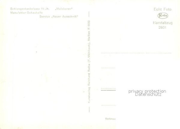 Meissen Elbe Sachsen Schlangenhenkelvase Malabaren Manufaktu – Bild 2