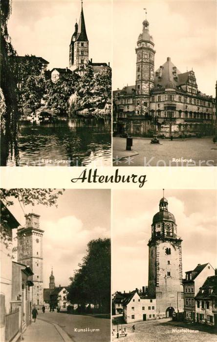 Altenburg Thueringen Rathaus Rote Spitzen Kunstturm Nicolait