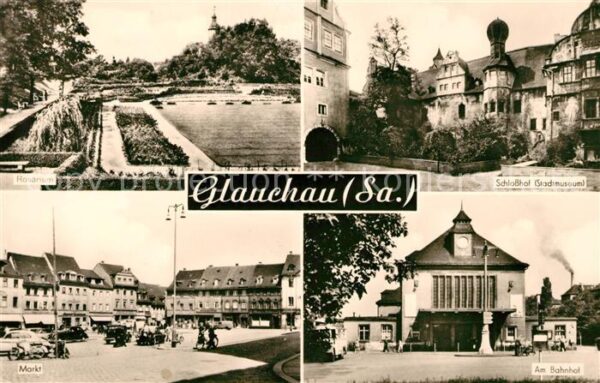 Glauchau Rosarium Markt Bahnhof Schlosshof Stadt
