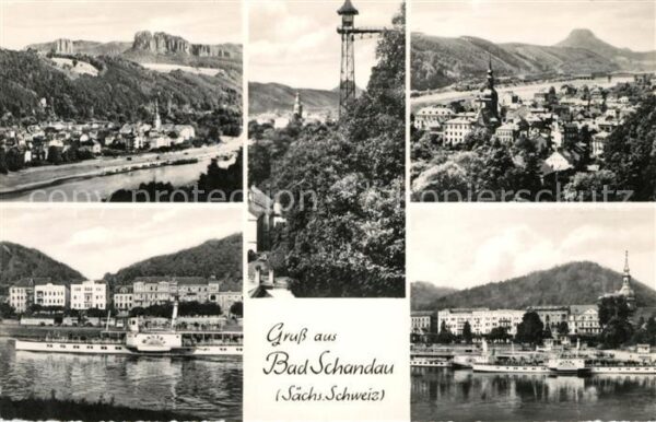 Bad Schandau Schaufelraddampfer Kirche Panoramen