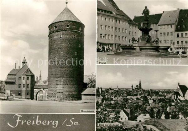 Freiberg Sachsen Donatsturm Markt Stadtansicht