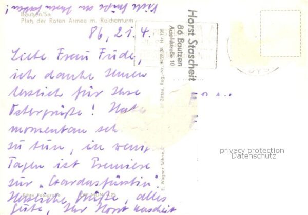 Bautzen Platzder Roten Armee Reichenturm – Bild 2