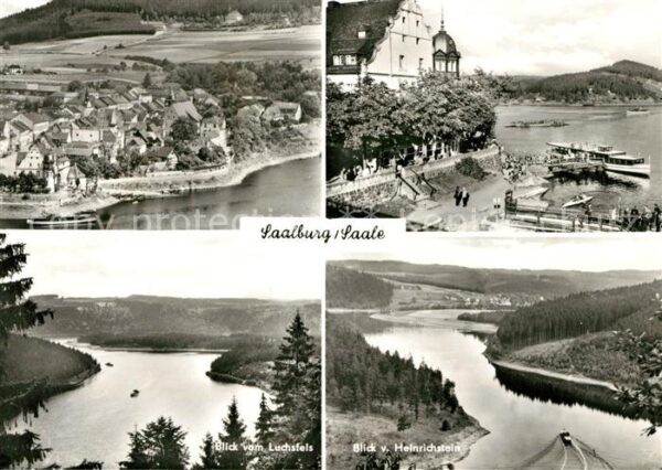 Saalburg Saale Blick vom Luchsfels und vom Heinrichste