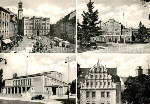 Zittau Platz der Jugend Rathaus Bahnhof Stadtt