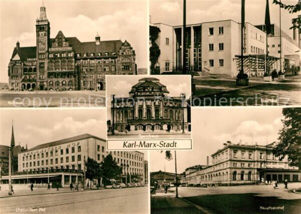 Karl-Marx-Stadt Rathaus Chemnitzer Hof Hauptbahnhof Ope