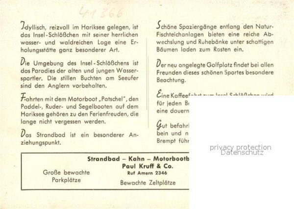 Hariksee Schwalmtal Insel Schlösschen Seeterrasse Forelleng – Bild 2
