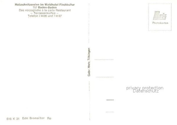 Baden-Baden Holzschnitzereien Waldhotel Fischkultur – Bild 2