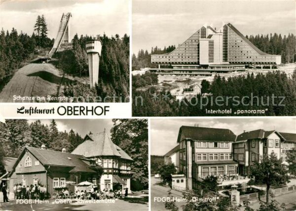 Oberhof Thueringen Schanze Interhotel Panorama FDGB Heim O
