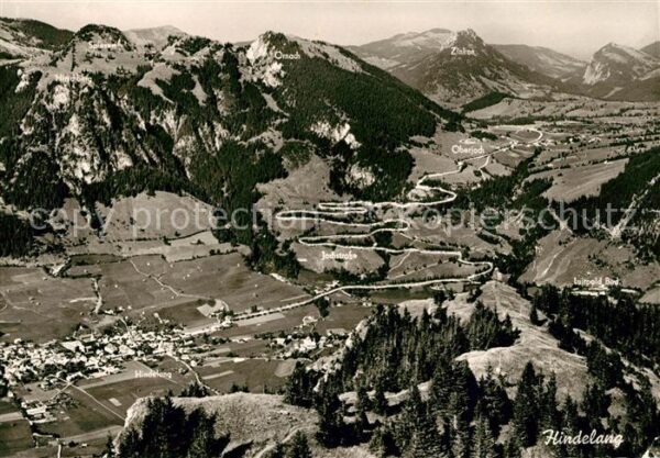 Hindelang Fliegeraufnahme Oberjoch Jochstraße