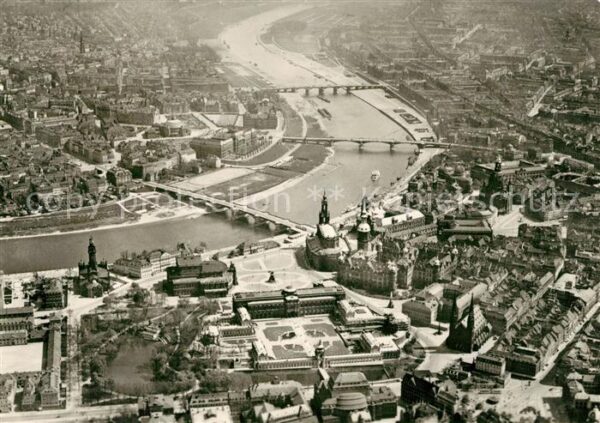 Dresden Fliegeraufnahme Neustadt Altstadt