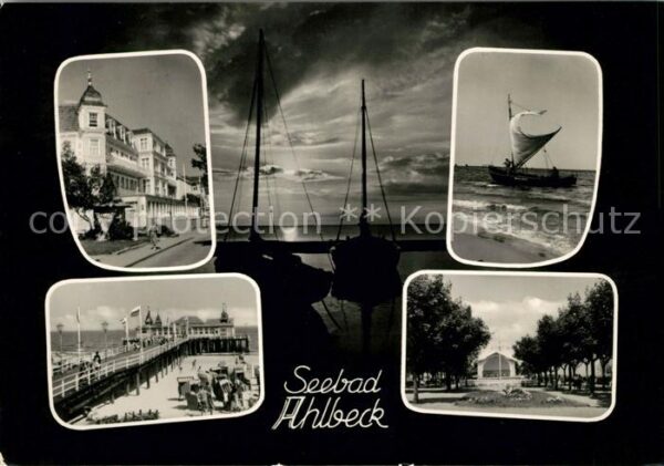 Ahlbeck Ostseebad Konzerthalle Segelboot Abendstimmung Ku