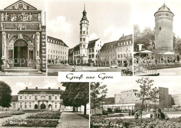Gera Rathausportal Rathaus Terrassencafe Ost