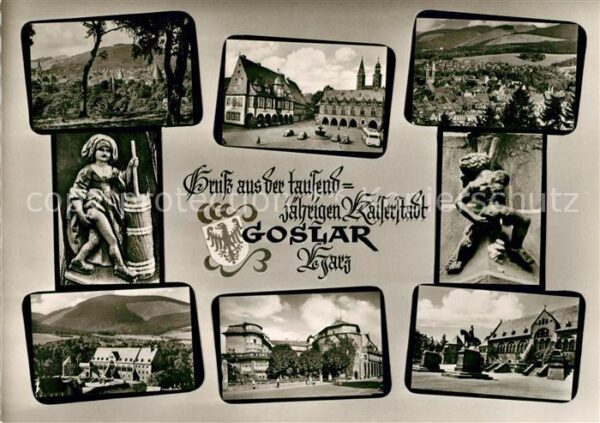Goslar Wäscherin Marktplatz Reiterdenkmal Pano