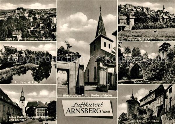 Arnsberg Westfalen Ruhr Altes Rathaus Glockenturm Brunnen