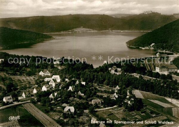 Edersee Fliegeraufnahme Sperrmauer Schloss Wald