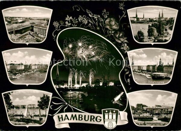 Hamburg Drei Alsterbecken Alster Alsterpavillon