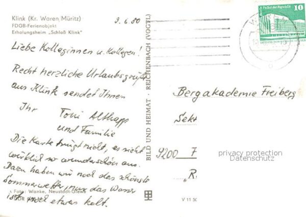 Klink Waren FDGB Ferienobjekt Erholungsheim Schloss – Bild 2
