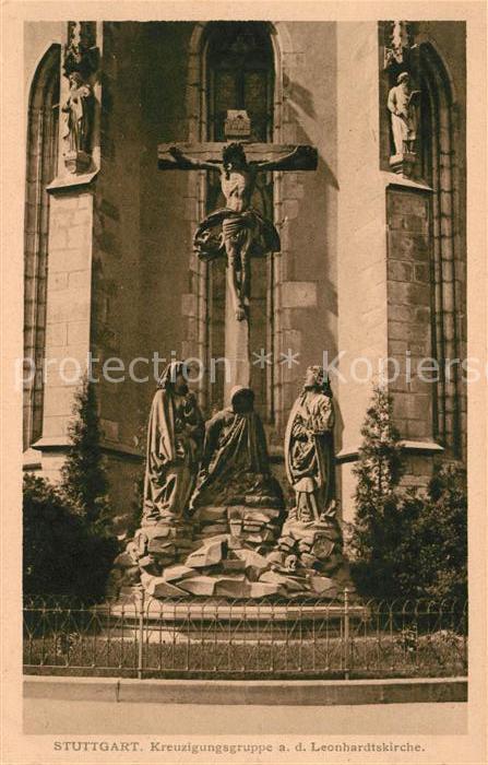 Stuttgart Kreuzgungsgruppe Leonhardtskirche