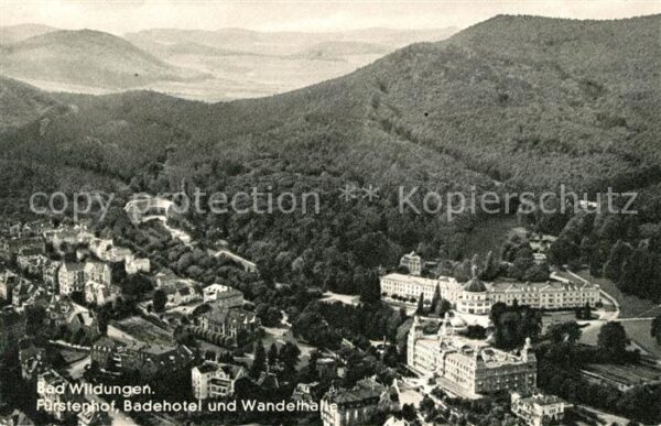 Bad Wildungen Fliegeraufnahme Fürstenhof Badehotel Wa
