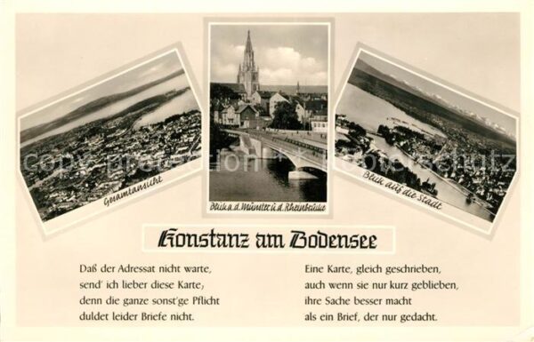Konstanz Bodensee Münster Rheinbrücke Panorama Gedicht