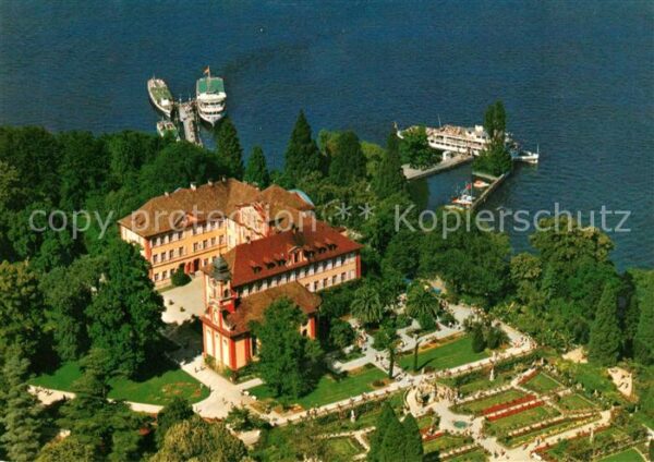 Insel Mainau Fliegeraufnahme mit Schloss Kirche Schl