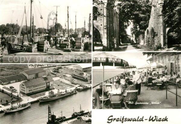 Wieck Greifswald Hafenpartien Ruine HOG Utkiek