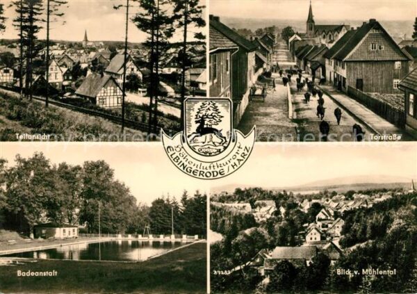 Elbingerode Harz Teilansicht Torstrasse Badeanstalt Mühl