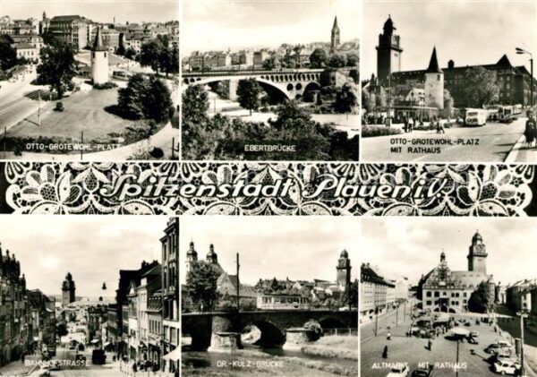 Plauen Vogtland Otto Grotewohl Platz Ebertbrücke Rathau