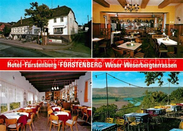 Fuerstenberg Weser Weserberg Terrassen und Hotel Fürstenbe