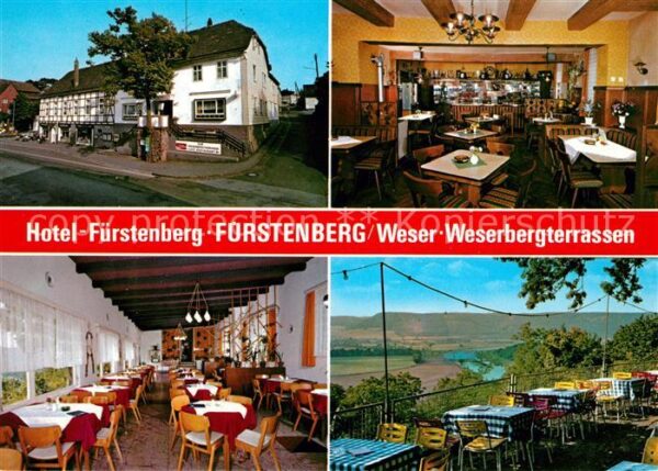 Fuerstenberg Weser Weserberg Terrassen und Hotel Fürstenbe