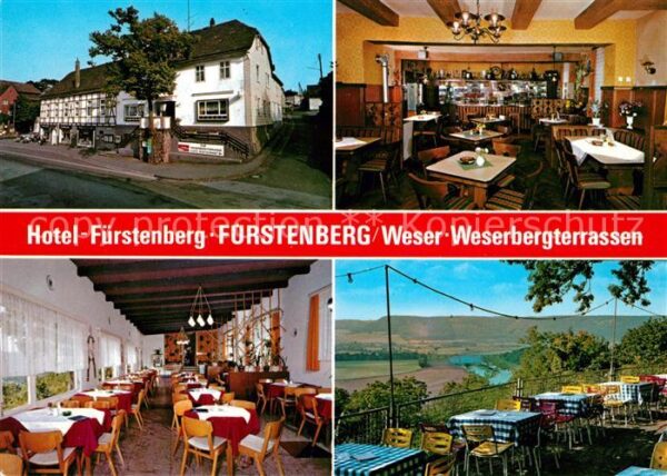 Fuerstenberg Weser Weserberg Terrassen und Hotel Fürstenbe