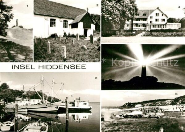 Insel Hiddensee Kloster Leuchtturm Seemannskirche Hafen
