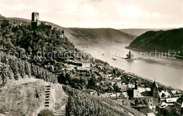 Kaub am Rhein mit Burg Gutenfels und Pfalz