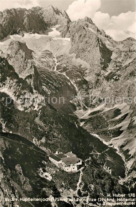 Zugspitze Blick vom Hupfleitenjoch mit Höllental