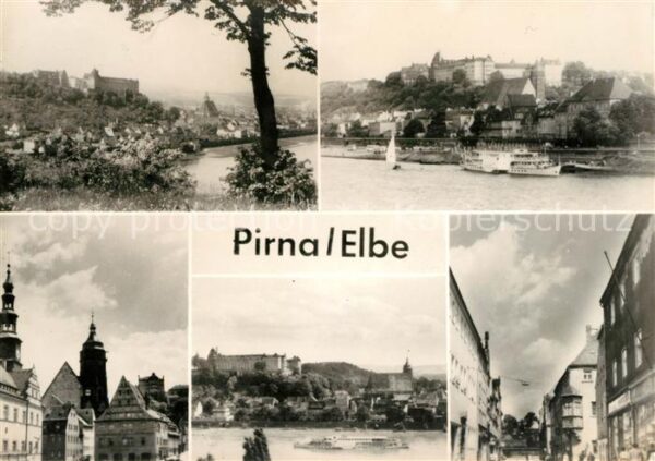 Pirna Elbepartien Schloss Stadtansicht