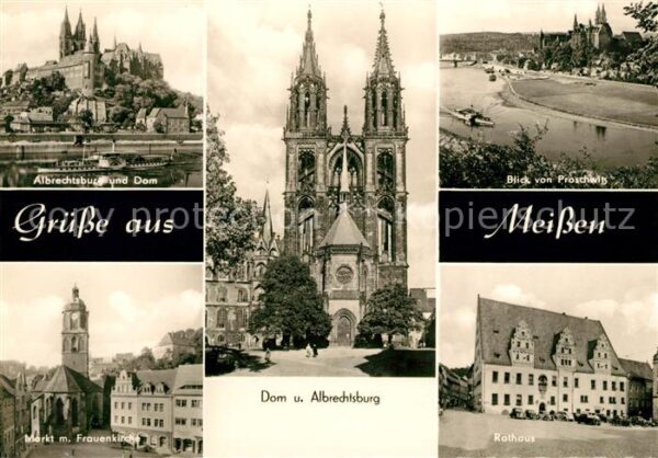 Meissen Elbe Sachsen Albrechtsburg Dom Proschwitzblick Markt