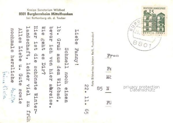 Burgbernheim Kneipp Sanatorium Wildbad Ost und Westh – Bild 2