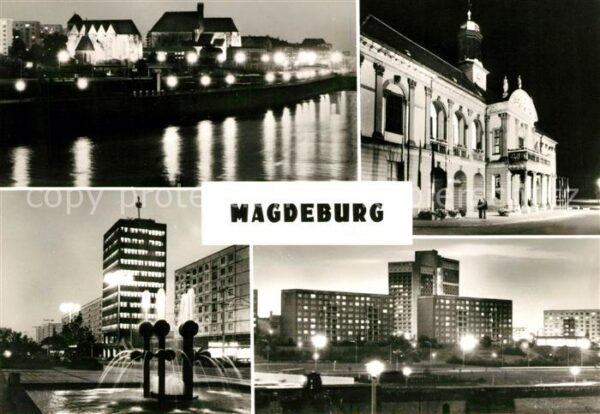 Magdeburg Elbepartie Rathaus Haus der Lehrer Hoch
