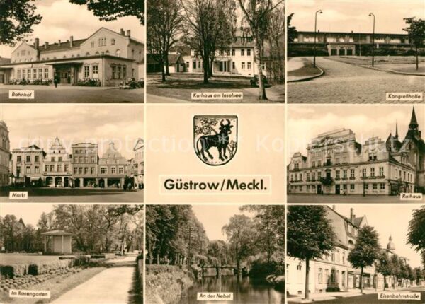 Guestrow Mecklenburg Vorpommern Bahnhof Kurhaus am Inselsee Kongresshal