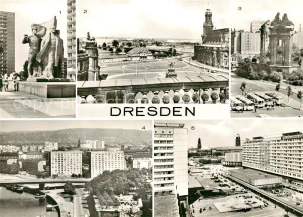Dresden Lenindenkmal Theaterplatz Ruine der Fra