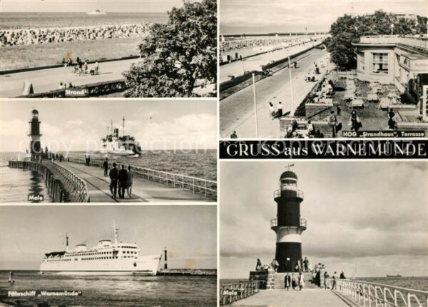 Warnemuende Ostseebad Strand Mole Fährschiff Warnemünde HOG S