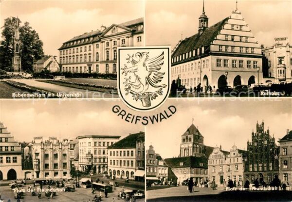 Greifswald Rubenow Platz mit Universität Rathaus P