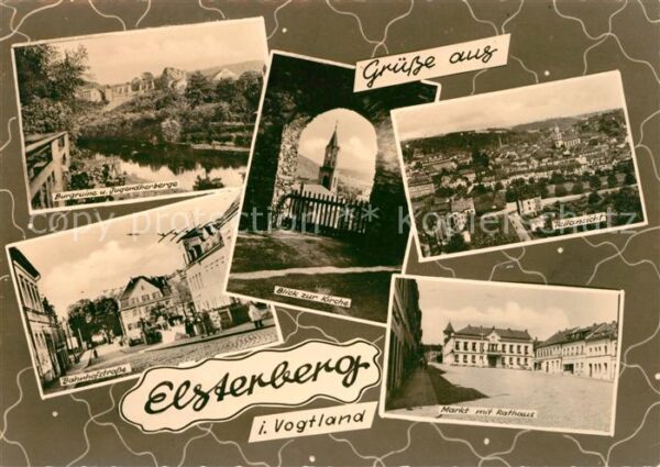 Elsterberg Vogtland Burgruine und Jugendherberge Kirche Sta