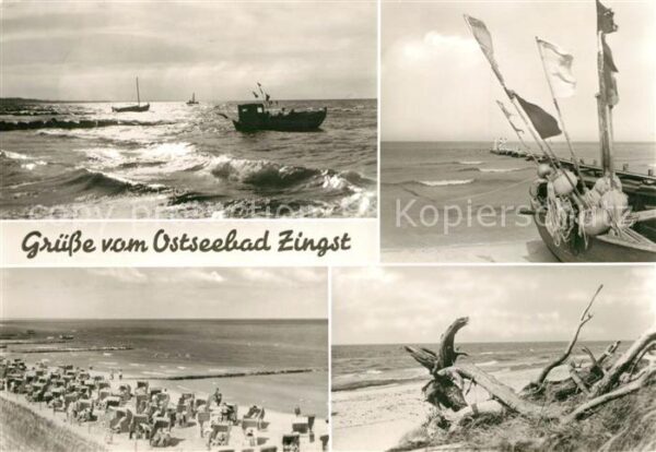 Zingst Ostseebad Brandung Fischerboot Strand Treibgut
