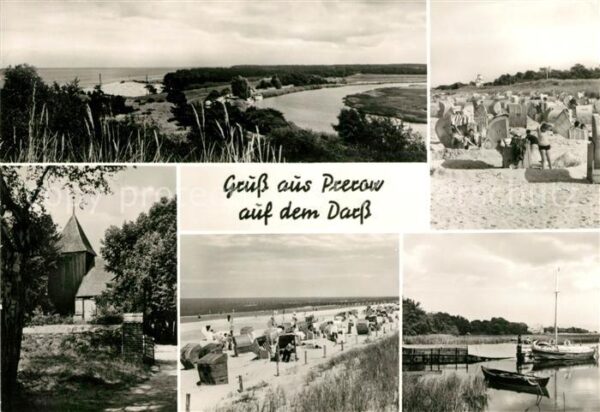 Prerow Ostseebad Panorama Strand Kirche Fischkutter