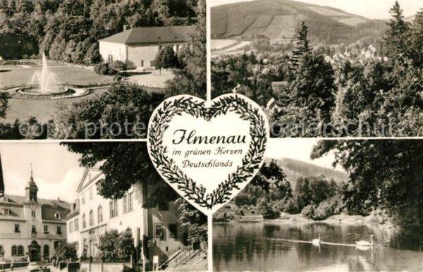 Ilmenau Thueringen Panorama Schwäne