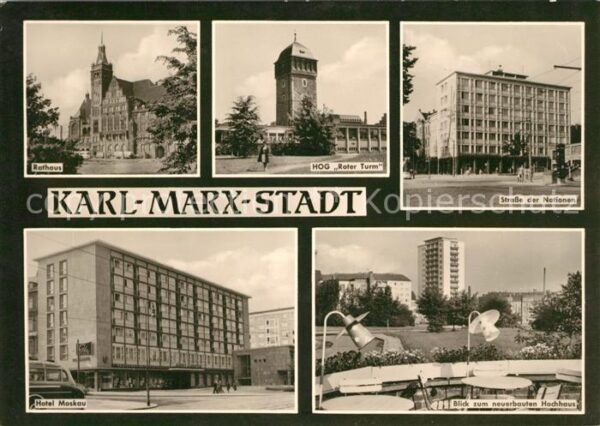 Karl-Marx-Stadt Rathaus HOG Roter Turm Hotel Moskau Hoc