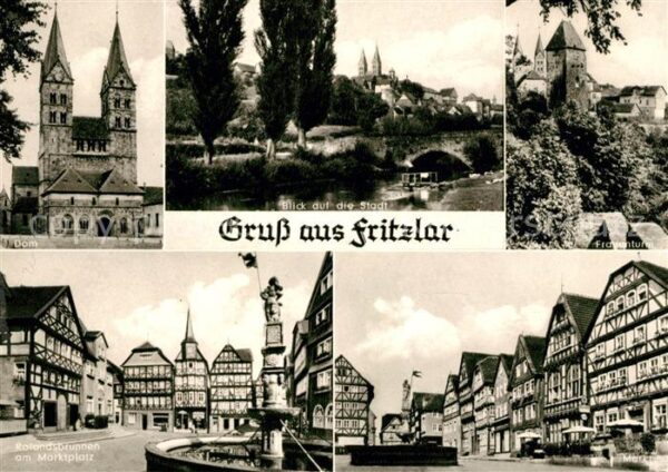 Fritzlar Dom Rolandsbrunnen Marktplatz Markt Fra