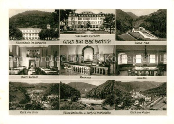 Bad Bertrich Wandelhalle Kurgarten Kursaal Brunnen D