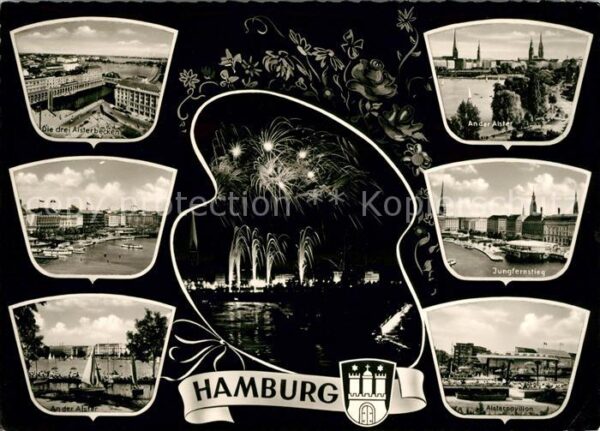 Hamburg Drei Alsterbecken Alster Jungfernstieg